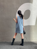 Paying Denim Sleeveless Mini One Piece