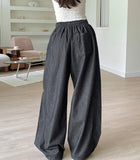 Non-Fade Raw Balloon Wide Jogger Banding Summer Pants