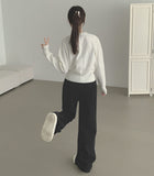 Corduroy Banding Bonding Brushed Loose Bootcut Pants