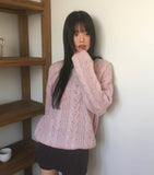 [Wool25] Wittle Alpaca Cable V-Neck Knit