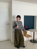 [unisex] Aruco incision rivet cotton wide pants