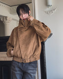 Seidon Suede High-Neck Rider Jacket
