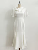 Andeu Cowl Neck Ruffle Mermaid Long One Piece