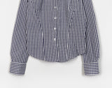 Garner Y2K Slim Fit Gingham Checkered Long Sleeve Shirt