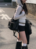 Chino Multi-Pocket Leather Shoulder Bag Backpack