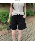 Patch Point Elbow Length Bermuda Half Cotton Shorts
