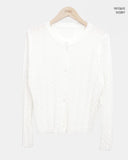 Linwoo punching button knit cardigan