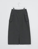 Pohit Nylon Cargo Long Skirt