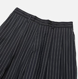 Striped wide pin tuck slacks