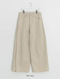 Pohind Adjust Pintuck Cotton Wide Pants