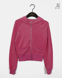 Ziz Velvet Slim Fit Hooded Zip-Up