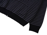 OF_SYMBOL Embroidered Knit Stripe Hood Zip-Up