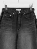 Kimody Washing Side Pintuck Wide Denim Pants