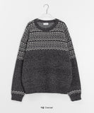 [unisex] Denio Cowichan Nordic Over Round Wool Knit