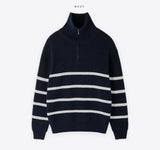 High Neck Washable Dangara Zip-Up Knit