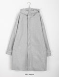 [unisex] Bcorn wool over quilted hood long coat