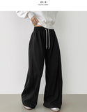 Side Cut Long Balloon Wide Banding Pants