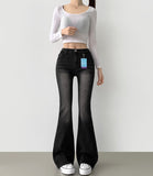 Pelvic Pad Slim Span Bootcut Denim Pants