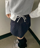 Minnoy string crop knit vest