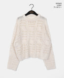 Poran Wool Mohair Cable Punching Knit