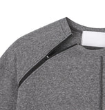 Central Zipper Raglan Short Sleeve T-shirt