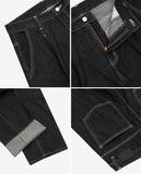 Parts dough one-tuck wide denim pants