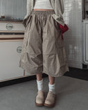 Bulky Pintuck Cargo Bermuda Pants
