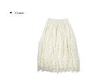 Pebble Tiered Frill Lace Tulle Long Skirt