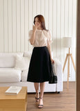 Rihelle Unbalanced Flare Midi Skirt