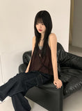 Mayata Vintage Halter Strap Point Layered Sleeveless
