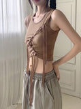 Hino Balletcore Eyelet Ribbon Cropped Sleeveless