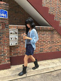 Kasumi Stripe Color Matching Button Sleeveless
