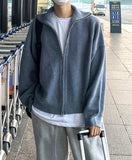 Lambswool Knit Turtle Zip-up