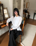 Mirun Belt High-Neck Overfit Long-Sleeve Shirt