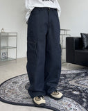 Retin Zipper Cargo Denim Pants