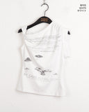 Pebble Hip Lettering Unbalanced Sleeveless