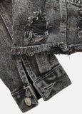 Grunge dark denim short jacket