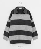 Holle Denim Collar Stripe Knit