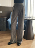 Anvel Belloa Corduroy Pintuck Wide Pants