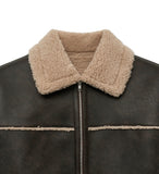 Washed Leather Cut-Off Mustang Jacket