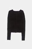 Need wool crop round-neck cardigan
