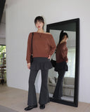 Kento waffle pocket off-shoulder sweatshirt