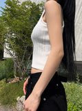 Metallic Ribbed Sleeveless