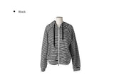 Board Stripe Color Matching Two-Way Hood Zip-Up
