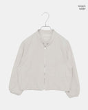 Shuni no-collar snap button string pocket crop overfit jacket