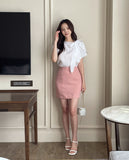 Lovell Ribbon Tie Shirring Blouse