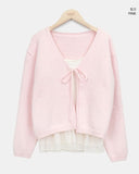 Peron Layered Knit Bolero Cardigan Sleeveless Set