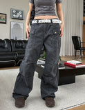 Coase Washing Cut Parachute Pants