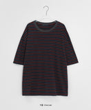 [Unisex] Felid Pigment Stripe Short Sleeve Tee