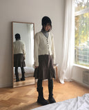 Moda year-end look cloud mel bokashi bean button wool knit cardigan